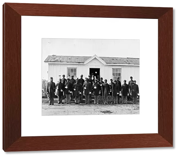 Arlington, Va. Band of 107th U. S. Colored Infantry at Fort Corcoran, 1865 (b  /  w photo)