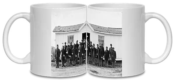 Arlington, Va. Band of 107th U. S. Colored Infantry at Fort Corcoran, 1865 (b  /  w photo)