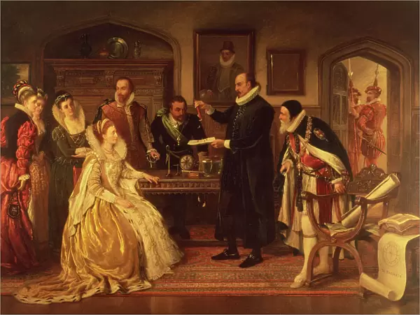 Dr William Gilbert (1544-1603) showing his Experiment on Electricity to Queen Elizabeth I