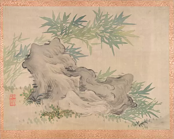 Bamboo and Rocks, 1851 (watercolour on silk)