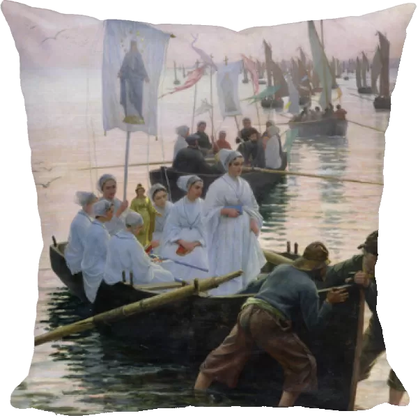 The Arrival of the Procession of St. Anne from Fouesnant to Concarneau, 1887 (oil