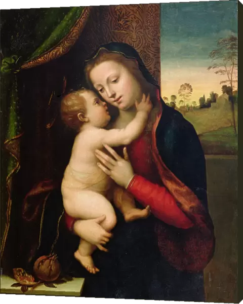 Madonna and Child, (oil on panel)