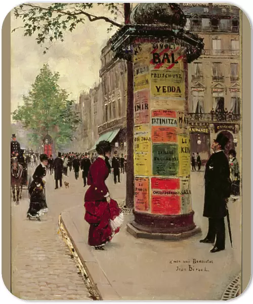 Paris Kiosk, early 1880s (oil on fabric)