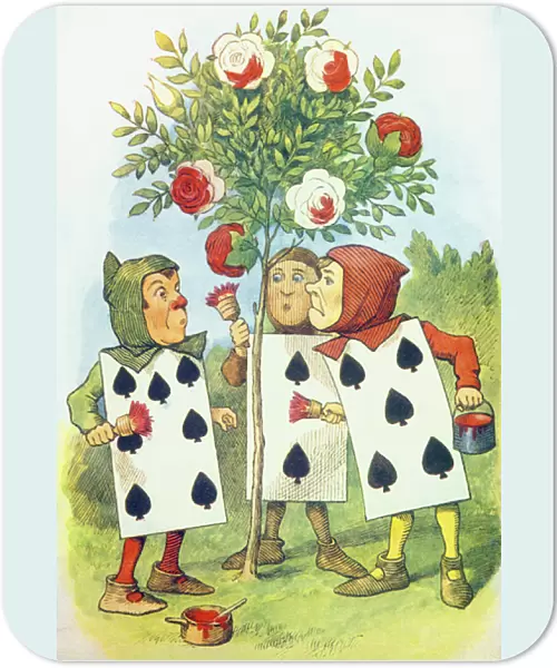 The Playing Cards Painting the Rose Bush, illustration from Alice in Wonderland