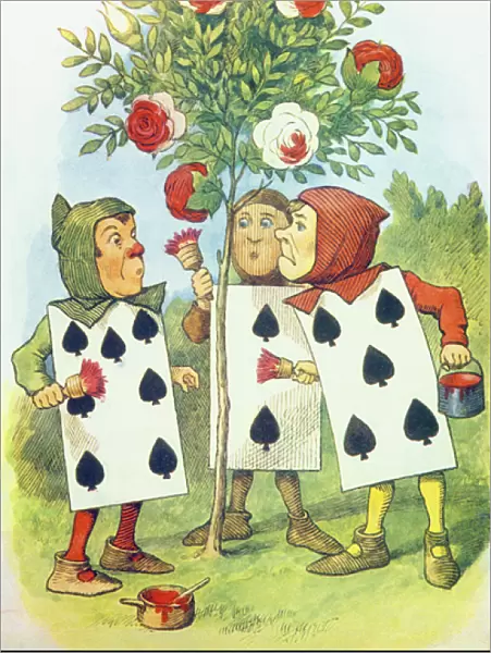 The Playing Cards Painting the Rose Bush, illustration from Alice in Wonderland