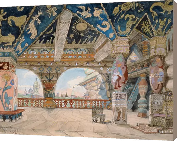 Stage design for Nikolai Rimsky-Korsakovs opera The Snow Maiden, 1883