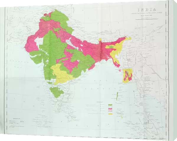 Map of India, showing the progress of the Imperial Surveys, published under the direction