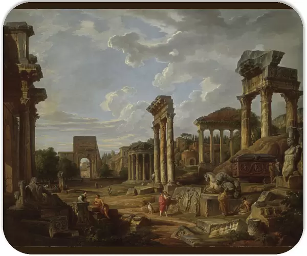 A Capriccio of the Roman Forum, 1741 (oil on canvas)