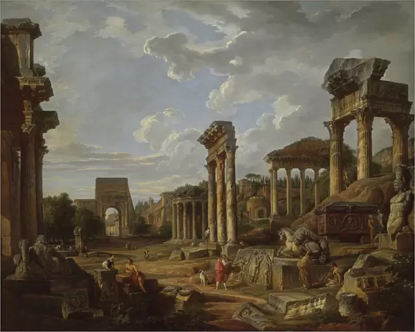 A Capriccio of the Roman Forum, 1741 (oil on canvas)