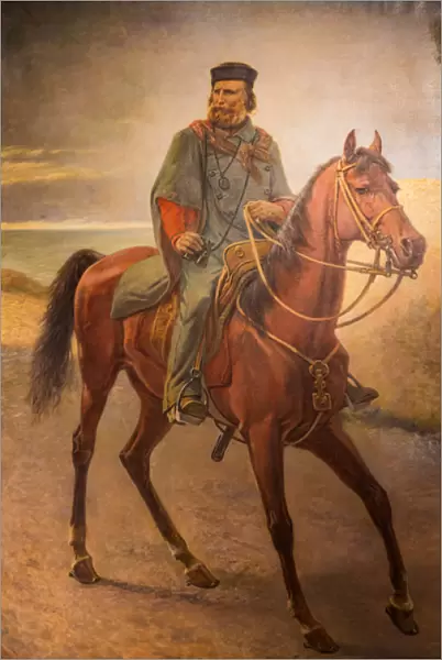 Giuseppe Garibaldi on horseback