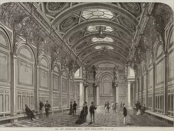 The New Freemasons Hall, Great Queen-Street (engraving)