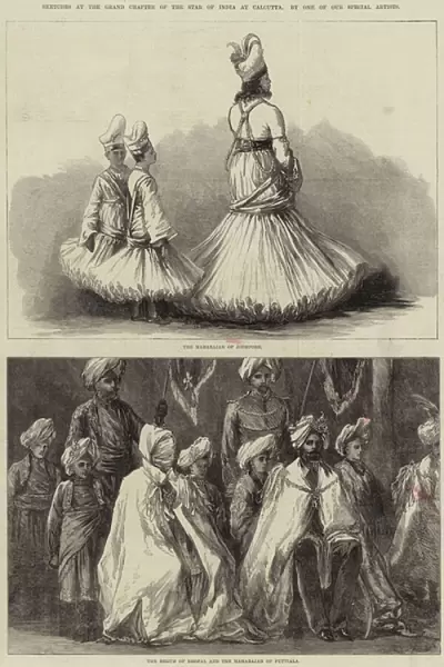 Sketches at the Grand Chapter of the Star of India at Calcutta (engraving)