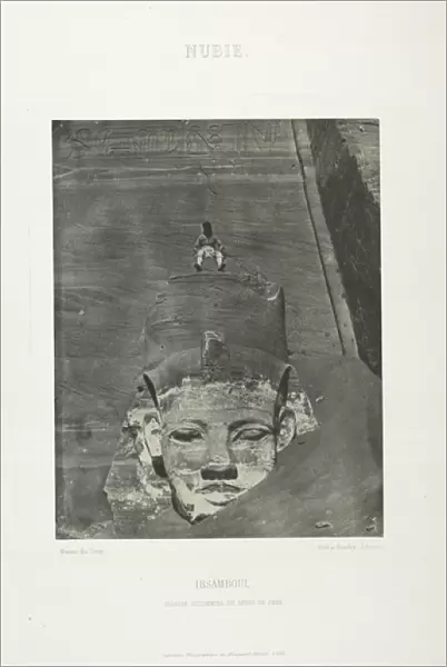Detail of the Great Temple, Abu Sundul, Nubia, Egypt, 1852 (b  /  w photo)