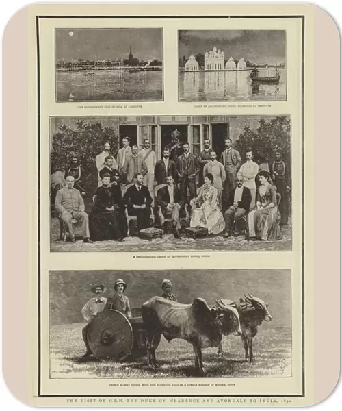 The Visit of HRH the Duke of Clarence and Avondale to India, 1890 (b  /  w photo)