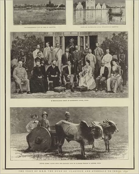 The Visit of HRH the Duke of Clarence and Avondale to India, 1890 (b  /  w photo)