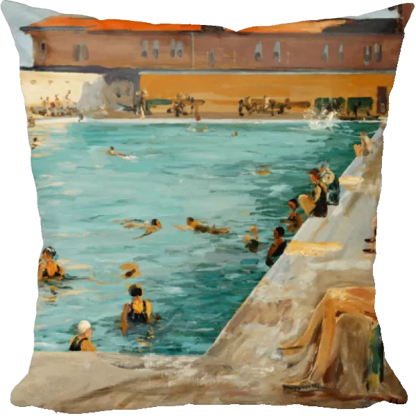 The Peoples Pool, Palm Beach, 1927 (oil on canvas)