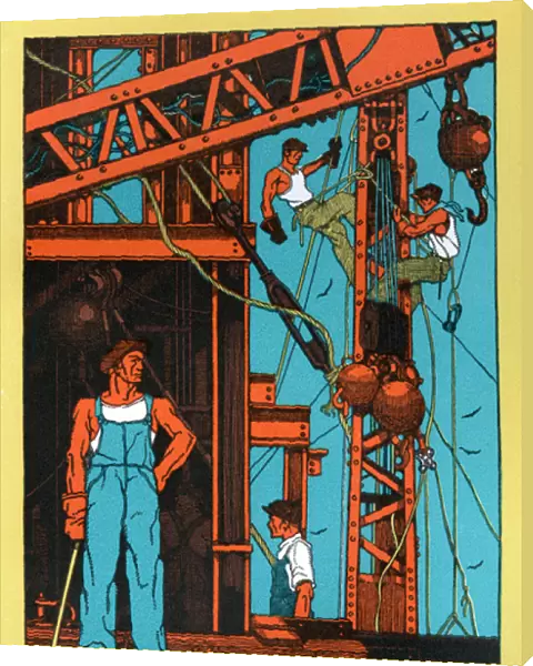 Allegory of the Modern Industrial Age of 1930s America, 1930 (colour litho)