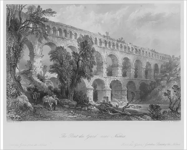 The Pont du Gard, near Nismes (engraving)