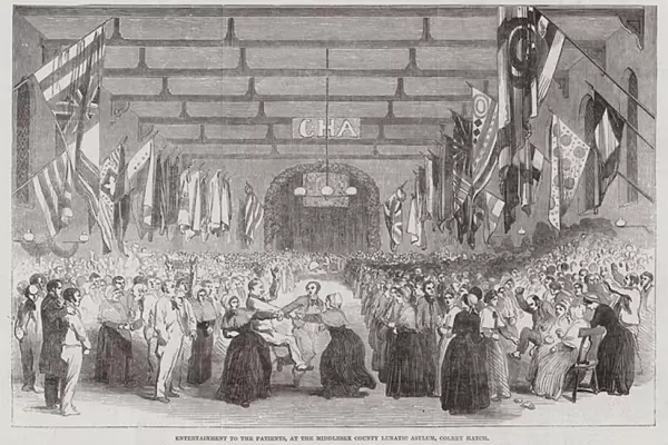 Entertainment to the Patients, at the Middlesex County Lunatic Asylum, Colney Hatch (engraving)