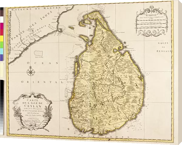 Map of the island of Ceylon (Sri Lanka) (etching, 1730)