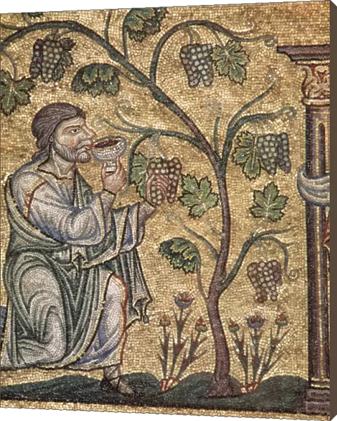 Life of Noah, the drunkenness (mosaic detail, 13th Century)