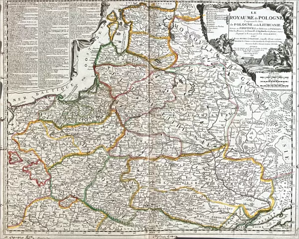 Map of Poland and Lithuania (Engraving, 1717)
