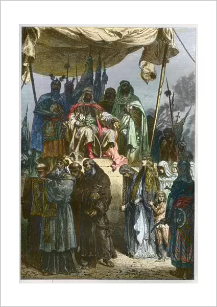 The siege of Jerusalem in 1187 by Saladin (1138-1193) (Salah al Din Yusuf al-Ayyubi