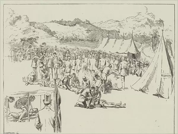 Ambulance-Drill Demonstration for Coal-Miners in Beamish Park, Durham (engraving)