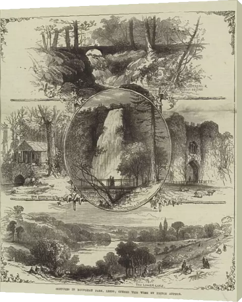 Sketches in Roundhay Park, Leeds, opened this Week by Prince Arthur (engraving)