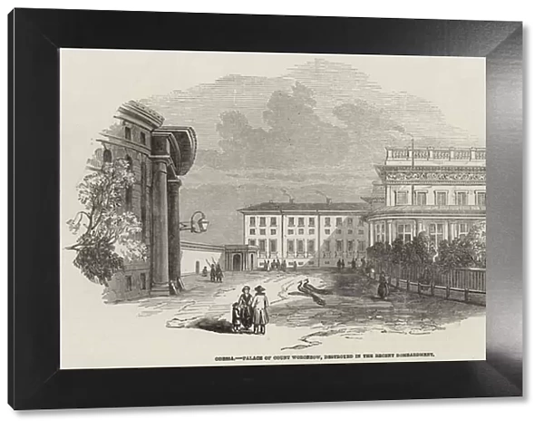 Odessa, Palace of Count Woronzow, destroyed in the Recent Bombardment (engraving)