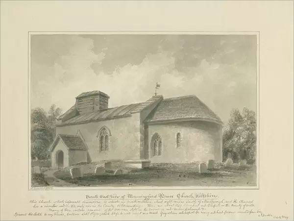 Wiltshire - Manningford Bruce Church: sepia drawing, 1806 (drawing)