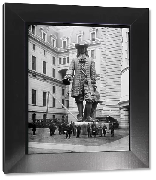 Statue of William Penn in the Courtyard of City Hall, Philadelphia (b  /  w photo)