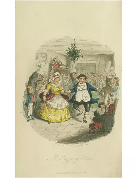 Fezziwigs Ball - A Christmas Carol, 1843 (coloured etching)