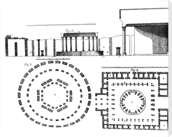 Plan of the Temple of Serapis or Macellum at Pozzuoli (engraving)