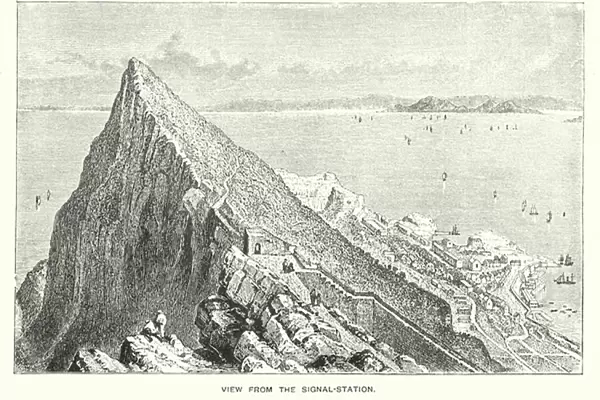 Gibraltar: View from the Signal-Station (engraving)