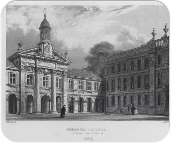Emmanuel College, shewing the Chapel etc, 1842 (engraving)