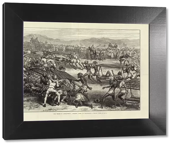 Our Troops in Afghanistan: Athletic Games at Jellalabad - A dooley race (engraving)