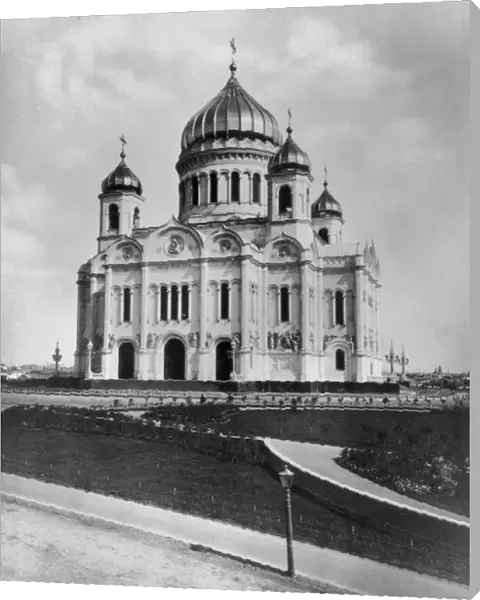 The Cathedral of Christ the Saviour, Moscow (b  /  w photo)