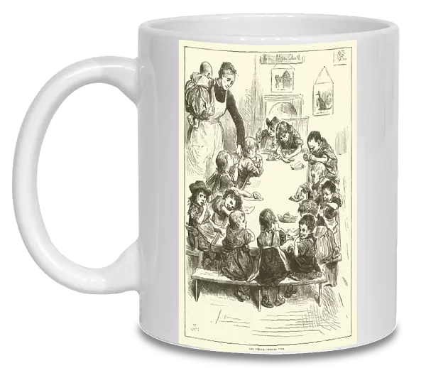 The creche - dinner time (engraving)