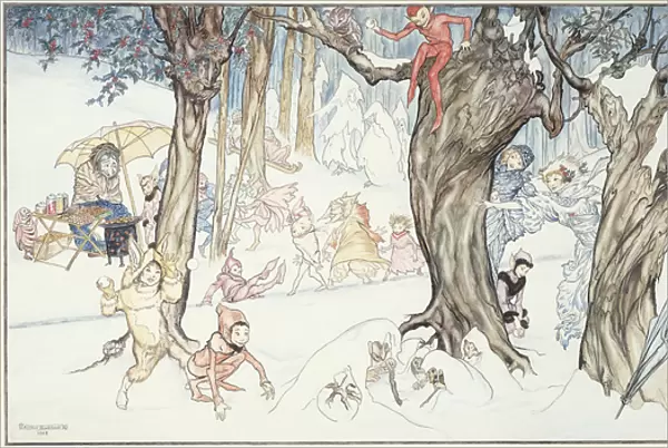 Winter Frolic, 1924 (watercolour and pen and black ink on paper)