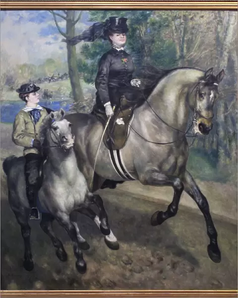 Riding at the Bois de Boulogne (Hauts de Seine). Painting by Auguste Renoir (1841-1919)