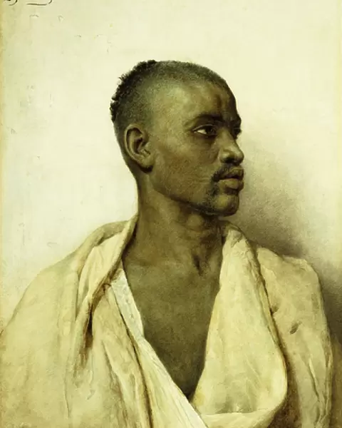 Portrait of an Arab Man, (watercolour with gum arabic over pencil)
