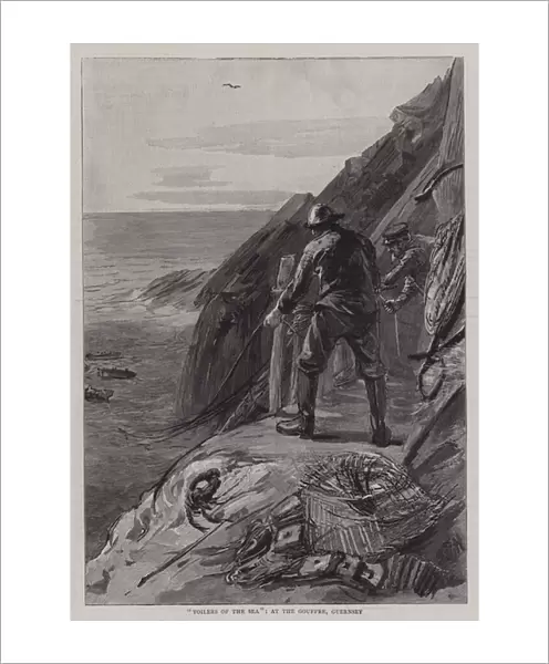 'Toilers of the Sea', at the Gouffre, Guernsey (engraving)