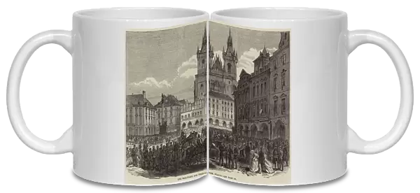 Illustrations of the Late War, the Ring-Platz and Thein-Kirche, Prague (engraving)