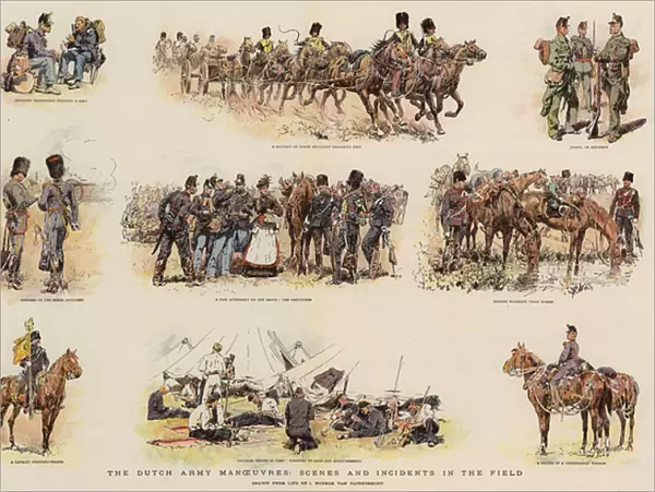 The Dutch Army Manoeuvres, Scenes and Incidents in the Field (chromolitho)