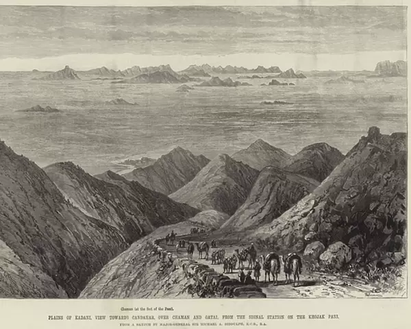 Plains of Kadani, View towards Candahar, over Chaman and Gatai, from the Signal Station on the Khojak Pass (engraving)