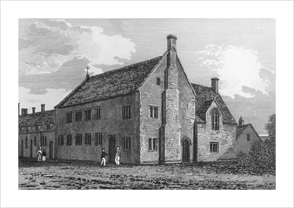Grammar School at Burford, Oxfordshire, 1827 (engraving)
