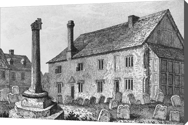 Grammar School at Dorchester, Oxfordshire, 1827 (engraving)