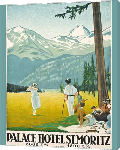 Poster advertising the Palace Hotel at St. Moritz, 1921 (colour lithograph)