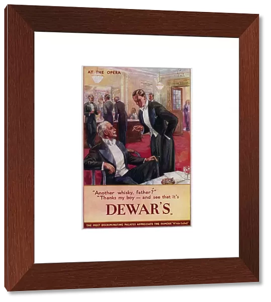 Advertisement for Dewars Whisky: At The Opera (colour litho)